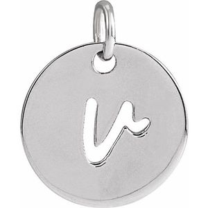 Colgante con Iniciales Stuller Script 88227:111P, Chapado en Oro, Amuleto Religioso Cristiano con Circonita, Diamante y Perla con Patrón Numérico - Product Image 1