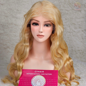 Pas cher Prix Cheveux Humains Double Machine Trame Blonde Couleur 6X6 Dentelle Frontale Blonde Couleur Corps Vague Perruque Pour Les Femmes Noires - Product Image 1