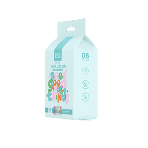 Toallitas Húmedas Sin Fragancia (Tui Ngoai) Paquete de 6 Mini Bolsas Uso Femenino 10 Piezas No Tejidas Antibacterianas Extra Suaves para el Cuidado de la Piel - Product Image 1