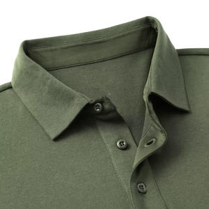 Polos de algodón 100% de manga corta personalizados para hombre, camisetas de polo de tela cómodas con logotipo serigrafiado Vintage para hombre - Product Image 5