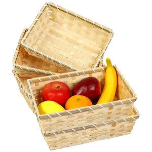 Vente en gros Panier de rangement en bambou écologique Plateau jetable tissé à la main pour la cuisine Cadeau de mariage de Noël du Vietnam - Product Image 1