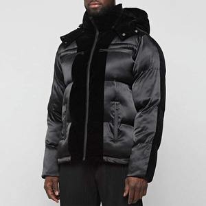 OEM de alta calidad Unisex diseñador acolchado abrigo de invierno con logotipo personalizado Chaqueta de algodón Puffer Negro Unisex High Street Style Hombres - Product Image 5