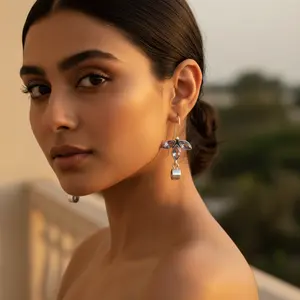 Pendientes Colgantes de Plata 925 con Amatista para Mujer, Joyería Fina - Product Image 3