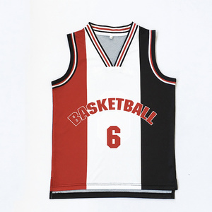 Maillots de basket personnalisés sublimés respirants à col en V sans manches 100 % polyester unisexe pour équipe – Tenue de sport sublimée - Product Image 1