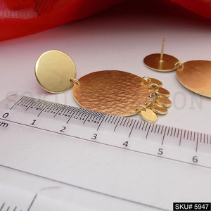 Boucles d'oreilles pendantes en plaqué or de créateur faites à la main SKU5947 bijoux pendants à la mode - Product Image 4