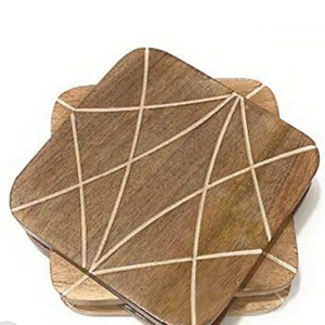 Sous-verres ronds en bois de noyer fabriqués en Inde, sous-verres pour la maison, sous-verres ronds personnalisés, vente en gros de dessous-de-verre pour le thé, vente chaude - Product Image 1