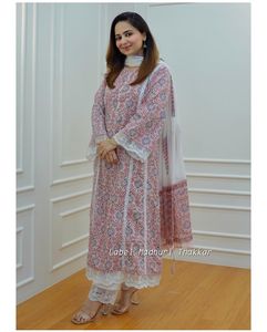 Belle élégante broderie rouge séquence pierre travail entièrement point lourd fantaisie spécial Salwar indien pakistanais vêtements haut pantalon - Product Image 2