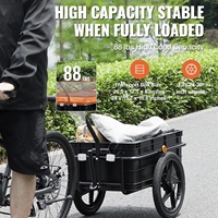 Remorque de vélo pliable en acier inoxydable OEM, grande capacité de charge de 88 lb, remorque de camping pliable à quatre roues, poudre
