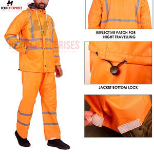 Fashionable <b>Orange</b> High Visibility Rain Jacket Custom Manufactured New Style <b>Raincoats</b> for Travel and Hiking - Product Image 6