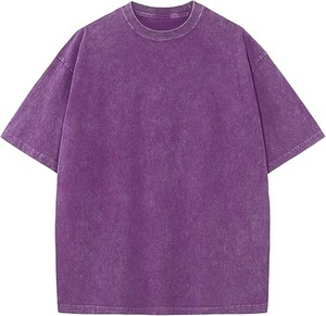 Camiseta de Algodón 100% Ecológico con Estampado Serigrafiado, Lavado Ácido, Estilo Vintage Desgastado, Ajuste Holgado Hip Hop, Tallas de EE. UU. - Product Image 1