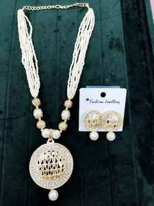 Recién llegado, conjunto de collar de espejo Premium con pendientes a juego para ocasiones y bodas - Product Image 3