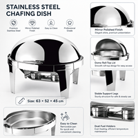 9L Edelstahl Gold Chafing Dish Buffet Speisenwärmer Oval Roll-Top für Hotel, Restaurant, Catering, Gewerbe