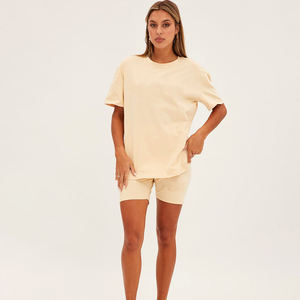 Conjunto de entrenamiento de verano transpirable sólido informal de 2 piezas para mujer Poliéster + Spandex Pantalones cortos de dos piezas Venta de ropa - Product Image 2