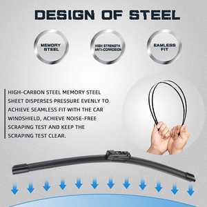 Alta qualità 3 pezzi tergicristalli Set 24 + 18 + 14 lame in vetro spazzole tergicristallo posteriore per auto Volvo Pickup disossato in gomma naturale - Product Image 6