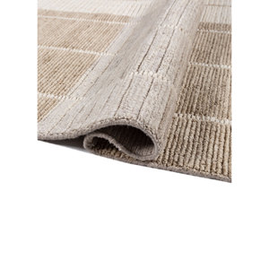 Alfombras de Lana Tesoro Ivory-Hwl-513, Diseño Geométrico Aubusson de Gran Tamaño para el Hogar, Dormitorio, Entrada, Pasillo - Product Image 2