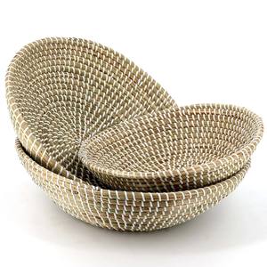 ชุดชามฟางต้นปาล์มสานเป็นมิตรต่อสิ่งแวดล้อมตะกร้าตื้น - Product Image 1