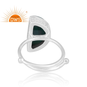 Latest Trending Fine Sterling Silver Natural Malachite Gemstone Crescent <b>Moon</b> Design Stackable <b>Ring</b> Custom Jewelry Manufacturer - Product Image 4