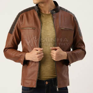 Gilet en cuir personnalisé respirant pour hommes veste d'hiver en cuir d'extérieur pour hommes de meilleure qualité à vendre - Product Image 1