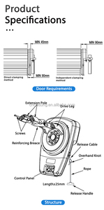 Moteur <span class=keywords><strong>de</strong></span> <span class=keywords><strong>porte</strong></span> roulante intelligent 600 N.m, système <span class=keywords><strong>d</strong></span>'opérateur commercial 20 mm/s avec télécommande - Product Image 6