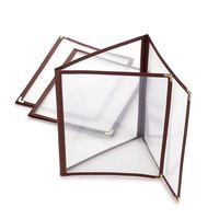 Couverture de menu en cuir transparent en PVC en gros