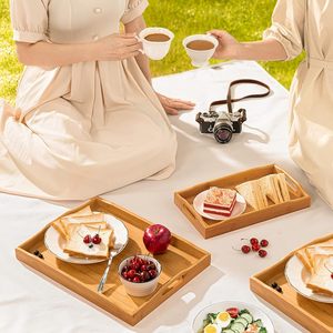 Eco-Friendly Handcrafted Bamboo Serving <b>Tray</b> With Handles Versatile and Durable for Home and Restaurant Use Made in Vietnam - Product Image 5