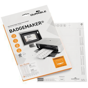 White 75x40mm Durable Badge Maker Cardboard Insert 150g/m 240/Pack - Product Image 3
