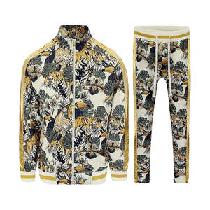 Conjunto Deportivo para Hombre con Chaqueta de Cierre Completo y Pantalones Deportivos, Traje Cómodo para Entrenamiento en el Gimnasio, Correr, Color Blanco - Product Image 1