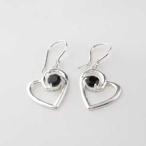 Boucles d'oreilles clous en onyx noir et argent sterling 925 plaqué or, 15 pouces, bijoux faits à la main, cadeau pour femme, fête - Product Image 3