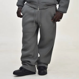 Pantalon de survêtement évasé épais et écologique pantalon baggy de jogging avec logo personnalisé en coton jambe large streetwear unisexe OEM - Product Image 2