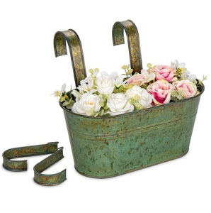 Jardinière galvanisée suspendue au design étonnant pour l'intérieur, l'extérieur et le jardin Jardinières de fleurs décoratives Artisanat - Product Image 5