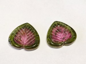 Pierre semi-précieuse sculptée en tourmaline rose naturelle faite à la main, pierre précieuse en vrac, feuille, vente en gros - Product Image 2