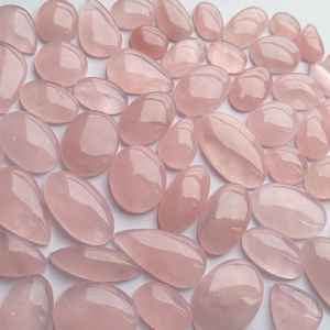 Lot de quartz rose en gros de cabochon de quartz rose, lot de pierres précieuses en vrac de quartz rose, pierre de quartz rose pour bijoux - Product Image 2