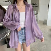 Nueva camisa de verano informal para mujer, camisas de manga larga para mujer, camisas de gran tamaño con cuello vuelto y estilo de algodón 100%