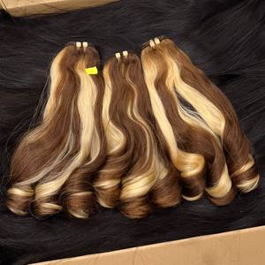 FUNMI BOUNCY BOUCLES BUNDLES OFFRES AVEC FERMETURE NOIR NATUREL ET COULEURS CUTICULE ALIGNÉ RAW 100% EXTENSIONS DE CHEVEUX HUMAINS VIETNAMIENS - Product Image 6
