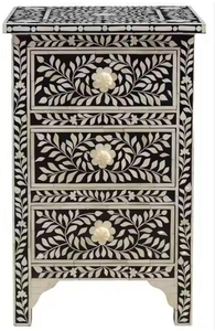 Mesa Auxiliar de Hueso Incrustado de Primera Calidad al por Mayor, Diseño Floral, para el Hogar y la Sala de Estar, Mesa de Noche de Hueso Incrustado para Dormitorio - Product Image 2