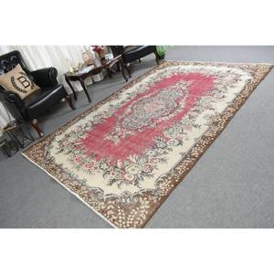 Alfombra clásica de lana rojo Beige de 6,2X10,2 pies estilo Kilim área grande rectángulo turco Patchwork 10mm látex para habitación de pasillo - Product Image 2