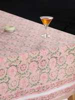 Nappe imprimée de bloc floral de luxe couverture de Table en coton faite à la main élégante Table à manger lin Boho décor à la maison cadeau de mariage
