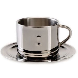 Taza de té resistente al calor de doble capa gruesa hecha a mano con cuchara, taza de café de acero inoxidable y platillo, cuchara, uso en el hogar y la Oficina - Product Image 1