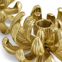 Portavelas de flores de latón Vintage, diseño de pétalos hechos a mano, acabado dorado antiguo, pieza de decoración elegante para el hogar y la Mesa