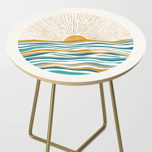 Mesa de centro de alta calidad para el hogar, mesa de madera 2022 con estampado de esmalte y soporte de latón, venta al por mayor - Product Image 4