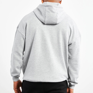 เสื้อฮู้ดผู้ชายสีเทา ทรงปกติ ผ้าฝ้ายฟลีซ 100% สไตล์ลำลอง สตรีทแวร์ พิมพ์ลายโลโก้ด้านหน้า พิมพ์ลายดิจิทัล เหมาะสำหรับใส่ในฤดูใบไม้ร่วง - Product Image 2