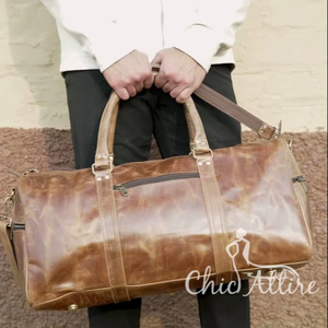 Nuevo diseño de bolsos de equipaje de cuero Crunch, bolso hecho a mano de usos múltiples, bolso de viaje Unisex, tamaño grande, usos múltiples, pelo en Bolso de piel oculta - Product Image 1