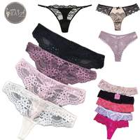 Braguitas de Bikini Sexys de Tela de Nailon de Punto con Diseño de Orificios Transpirables, Ropa Interior de Talle Bajo con Estampado y Remaches para Mujer