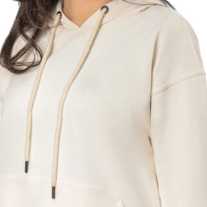 Chándal Deportivo Informal para Mujer, con Capucha, Cuello en V, Logotipo, Transpirable, 100% Algodón, Ligero, 2 en 1, con Cierre de Cordón, para Invierno - Product Image 4