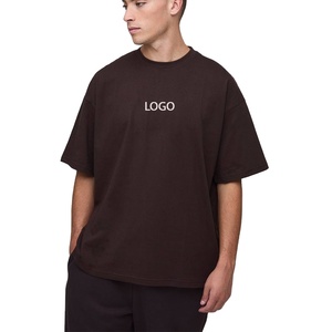 Custom Dark Brown Oversized T Shirt Streetwear Tee Heavyweight Cotton Oversized Brown T Shirt Wholesale Minimalist Custom Logo - Product Image 1