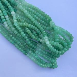 6mm 8mm naturel vert chrysoprase Ombre pierre à facettes Rondelle perles brin cordes en vrac en gros Semi précieux fabrication de bijoux - Product Image 4