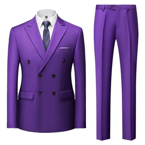 Smoking classique pour hommes, fabricant sur mesure, blazer et pantalon à revers croisé, robes de mariée élégantes, affaires - Product Image 5