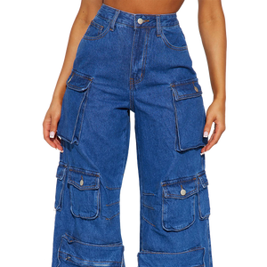 กางเกงยีนส์ดีไซน์เนอร์ผ้าฝ้าย 100% ทรงลำลองสไตล์ไฮสตรีท ซ่อมแซมรอยเปื้อนและรอยขาดอย่างดี รุ่นใหม่ ไซส์พลัส - Product Image 3