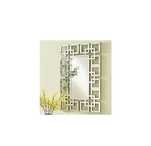 Miroir mural conçu pour les intérieurs sophistiqués, cadre en métal de qualité supérieure ajoutant une touche artistique aux miroirs de salon - Product Image 1