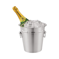 Seau classique en acier inoxydable poli miroir chromé, écologique, certifié CE, pour vin, bière, cocktail, 21 cm
